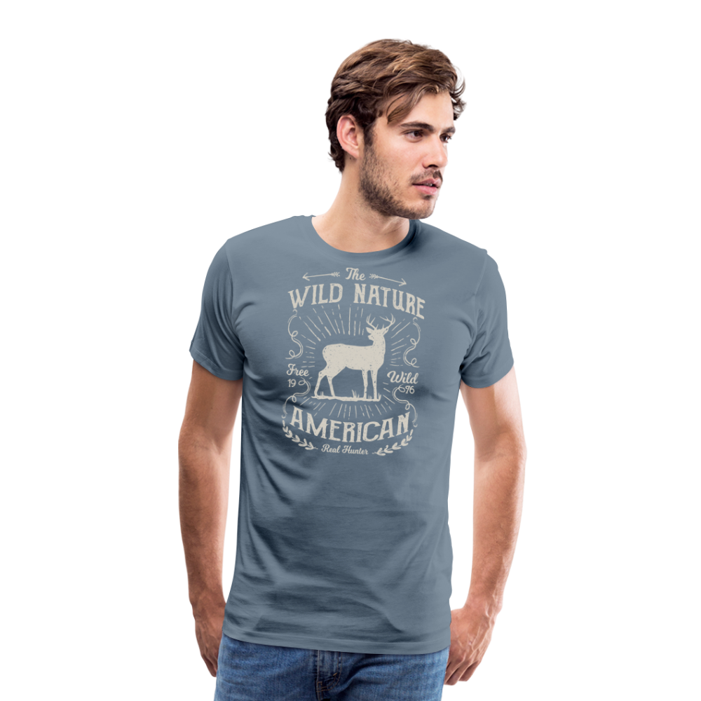 Jagdwelt T-Shirt (Premium) - Wild nature - Blaugrau