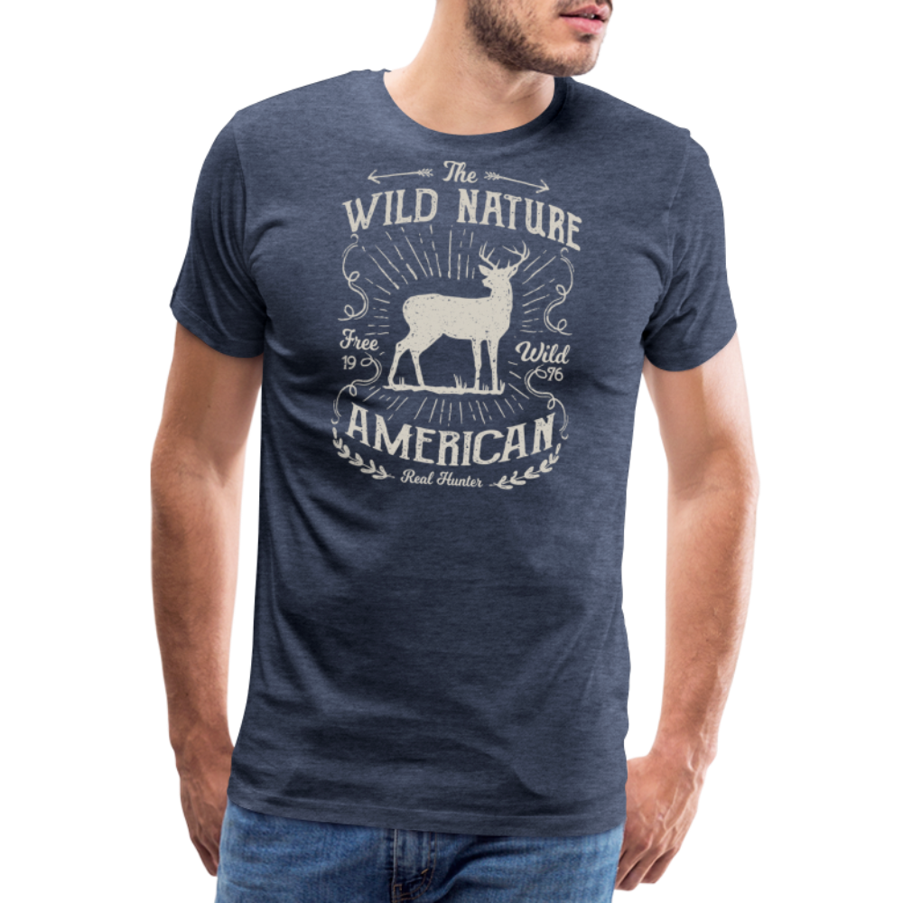Jagdwelt T-Shirt (Premium) - Wild nature - Blau meliert