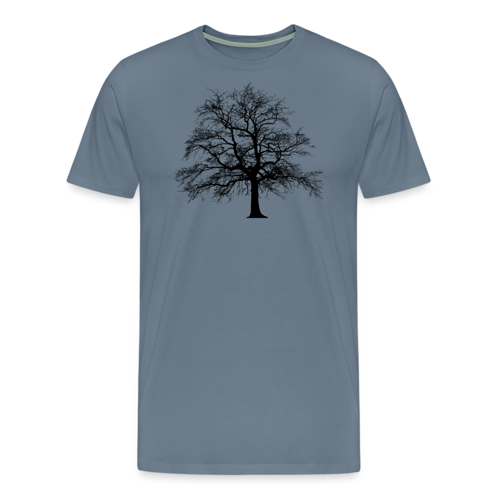 Jagdwelt T-Shirt (Premium) - Baum - Blaugrau