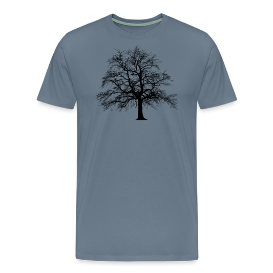 Jagdwelt T-Shirt (Premium) - Baum - Blaugrau
