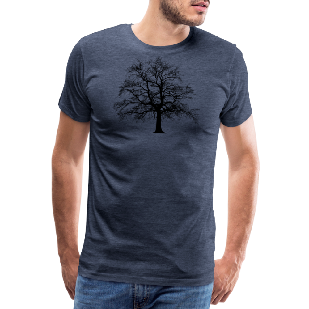 Jagdwelt T-Shirt (Premium) - Baum - Blau meliert