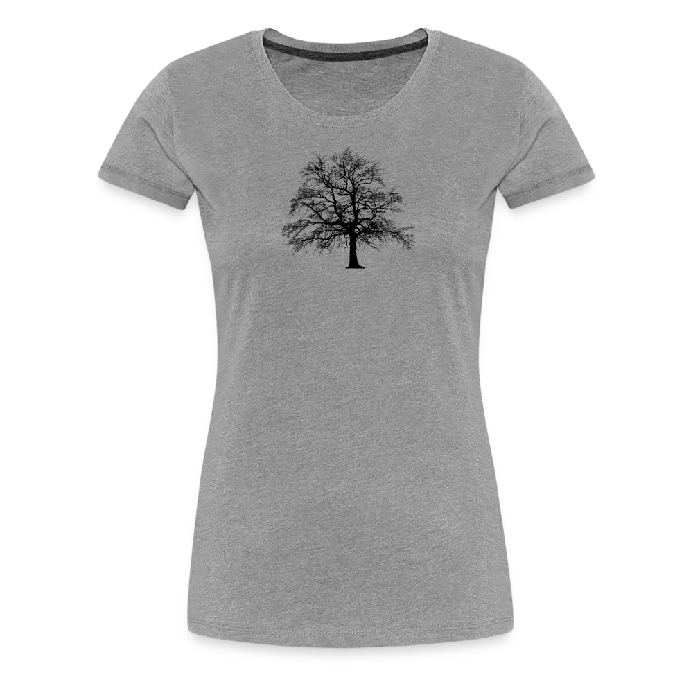 Jagdwelt T-Shirt für Sie (Premium) - Baum - Grau meliert