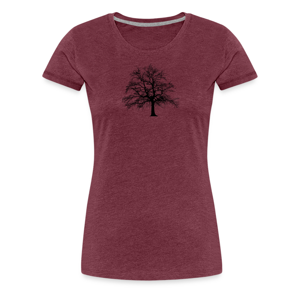 Jagdwelt T-Shirt für Sie (Premium) - Baum - Bordeauxrot meliert