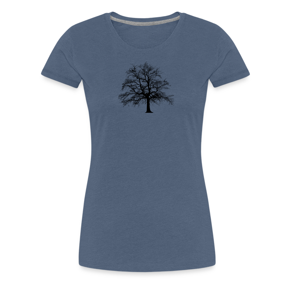 Jagdwelt T-Shirt für Sie (Premium) - Baum - Blau meliert