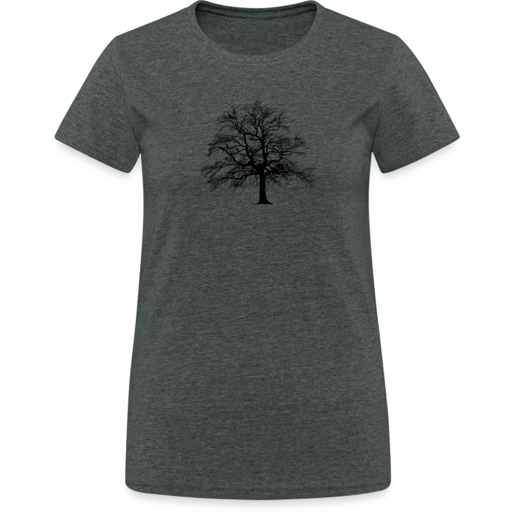 Jagdwelt T-Shirt für Sie (Gildan) - Baum - Dunkelgrau meliert