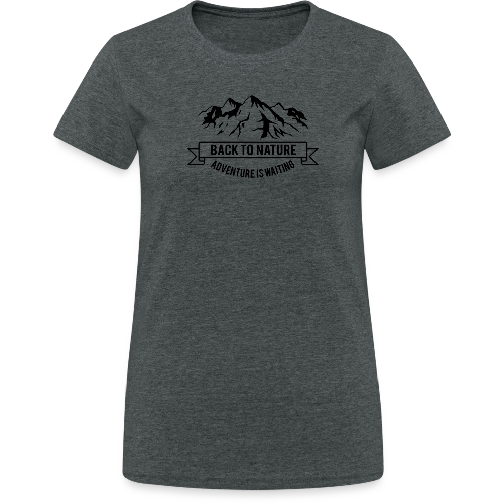 Jagdwelt T-Shirt für Sie (Gildan) - Back to Nature - Dunkelgrau meliert