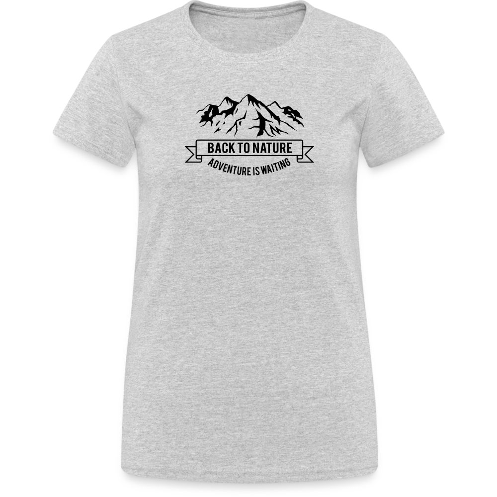 Jagdwelt T-Shirt für Sie (Gildan) - Back to Nature - Grau meliert