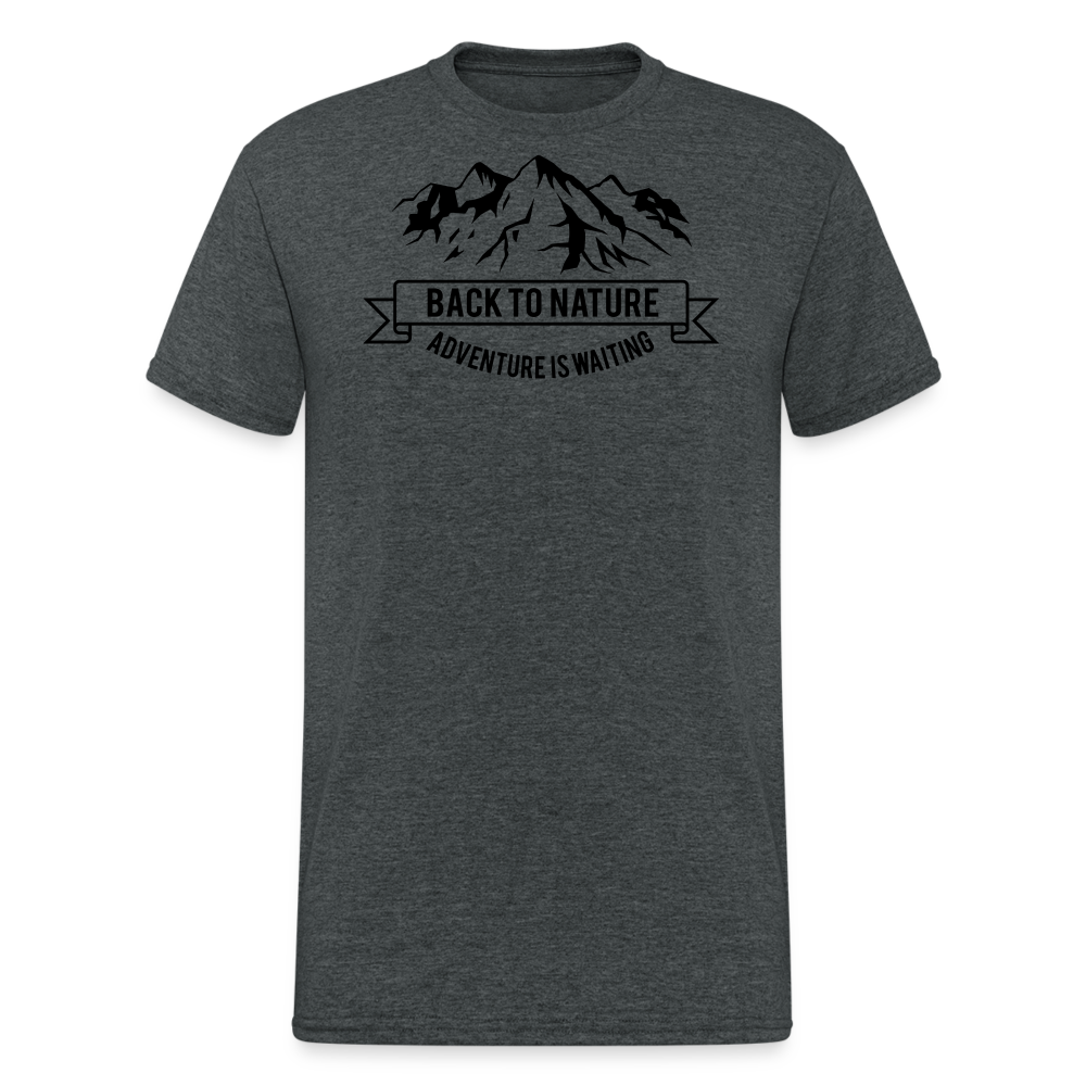 Jagdwelt T-Shirt (Gildan) - Back to Nature - Dunkelgrau meliert
