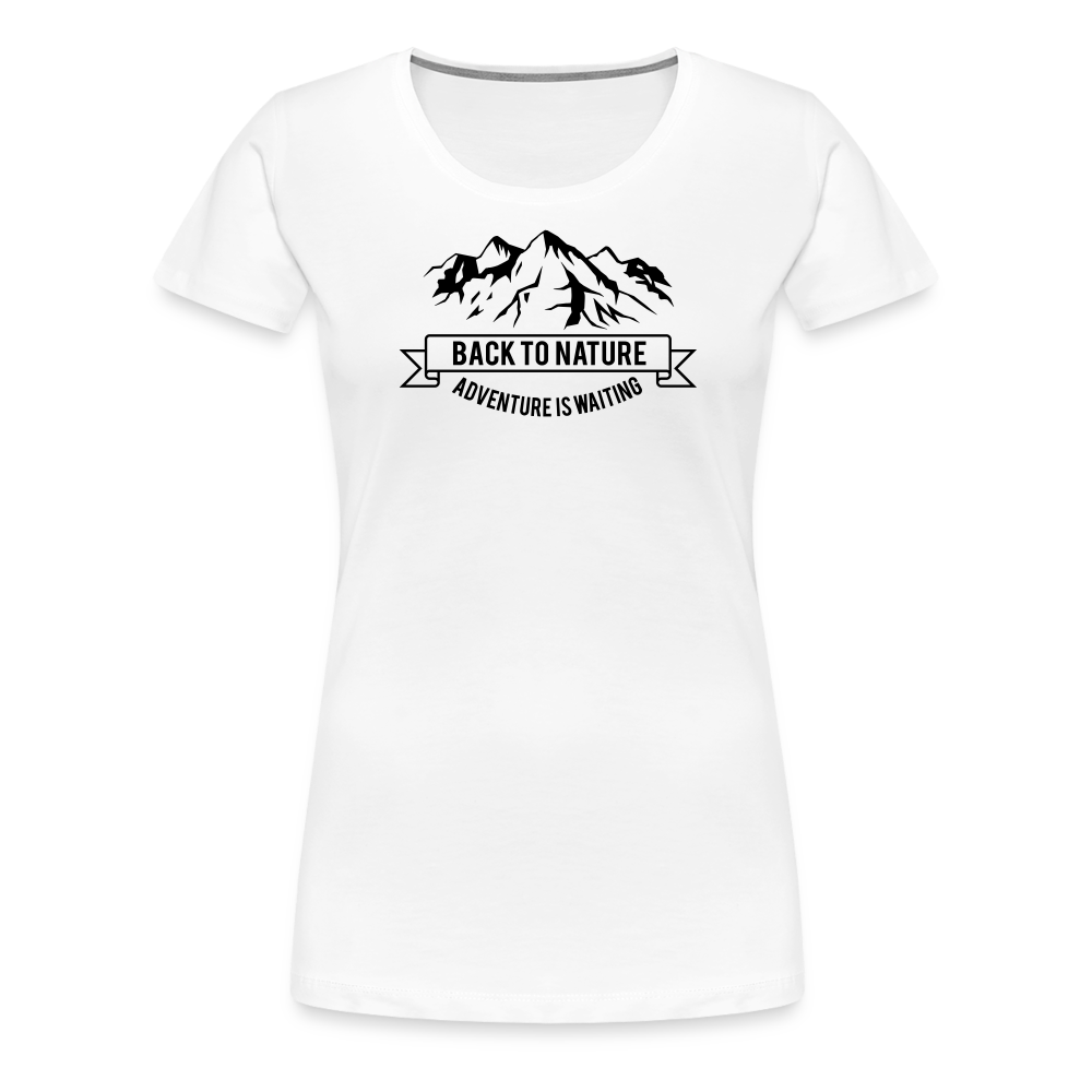 Jagdwelt T-Shirt für Sie (Premium) - Back to Nature - weiß
