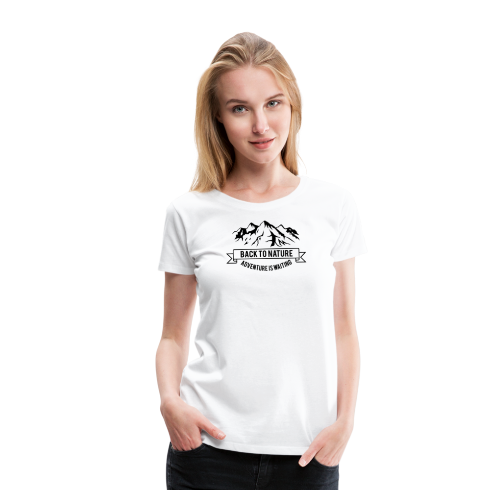 Jagdwelt T-Shirt für Sie (Premium) - Back to Nature - weiß