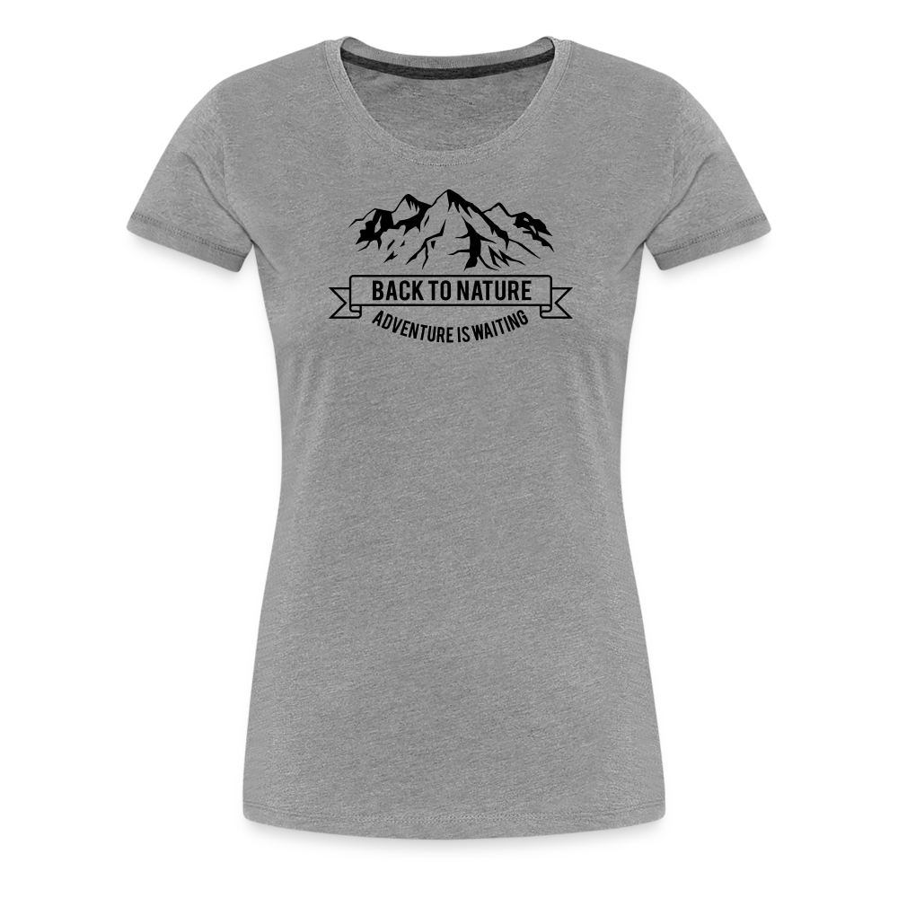 Jagdwelt T-Shirt für Sie (Premium) - Back to Nature - Grau meliert