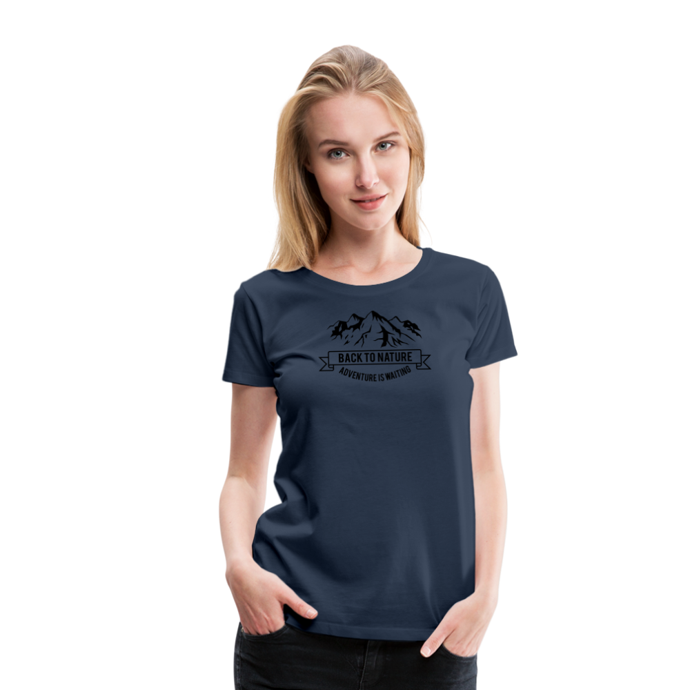 Jagdwelt T-Shirt für Sie (Premium) - Back to Nature - Navy