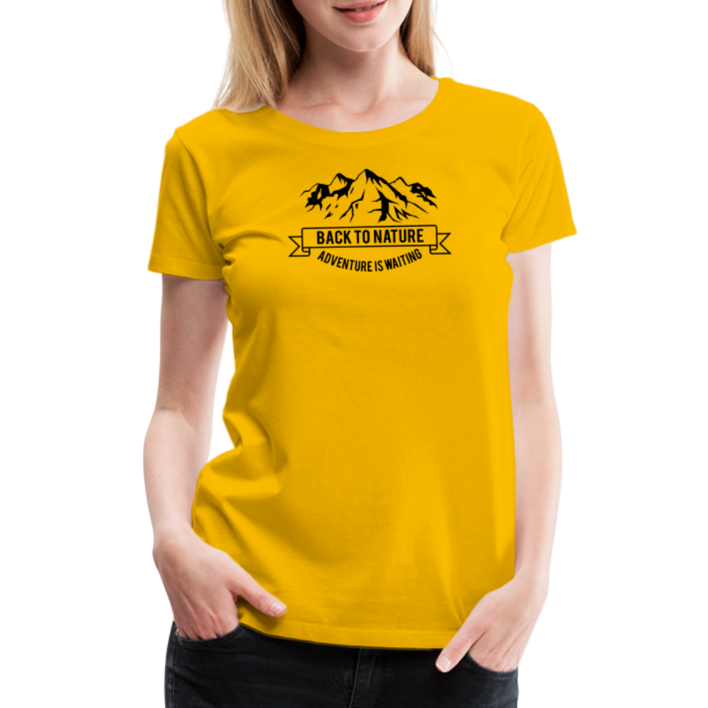 Jagdwelt T-Shirt für Sie (Premium) - Back to Nature - Sonnengelb