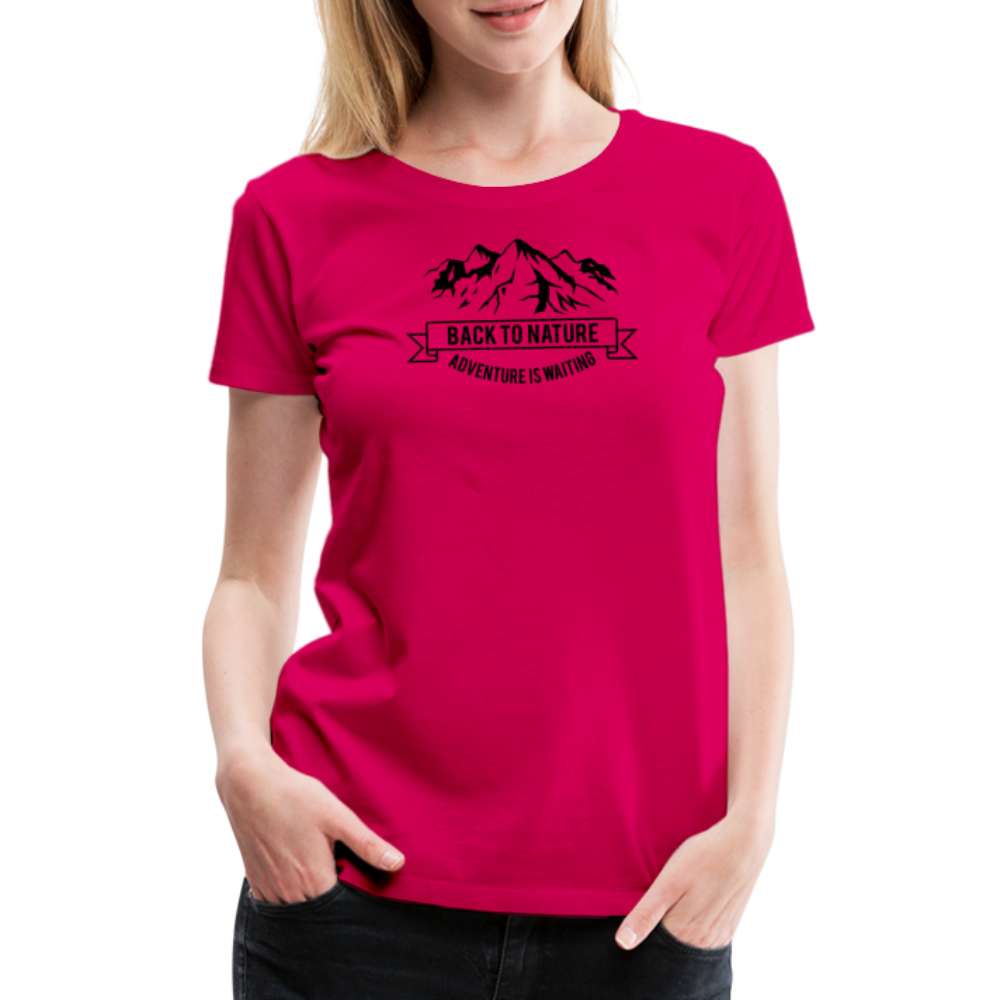 Jagdwelt T-Shirt für Sie (Premium) - Back to Nature - dunkles Pink