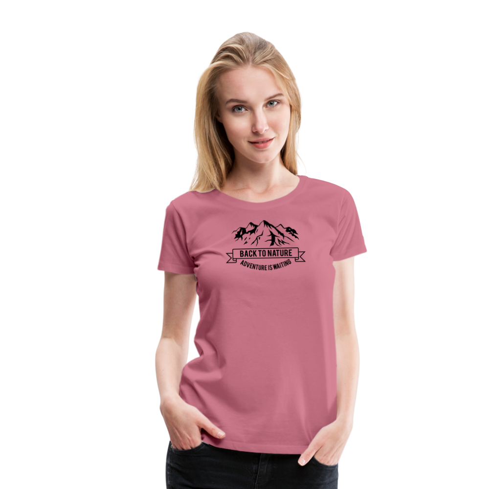 Jagdwelt T-Shirt für Sie (Premium) - Back to Nature - Malve