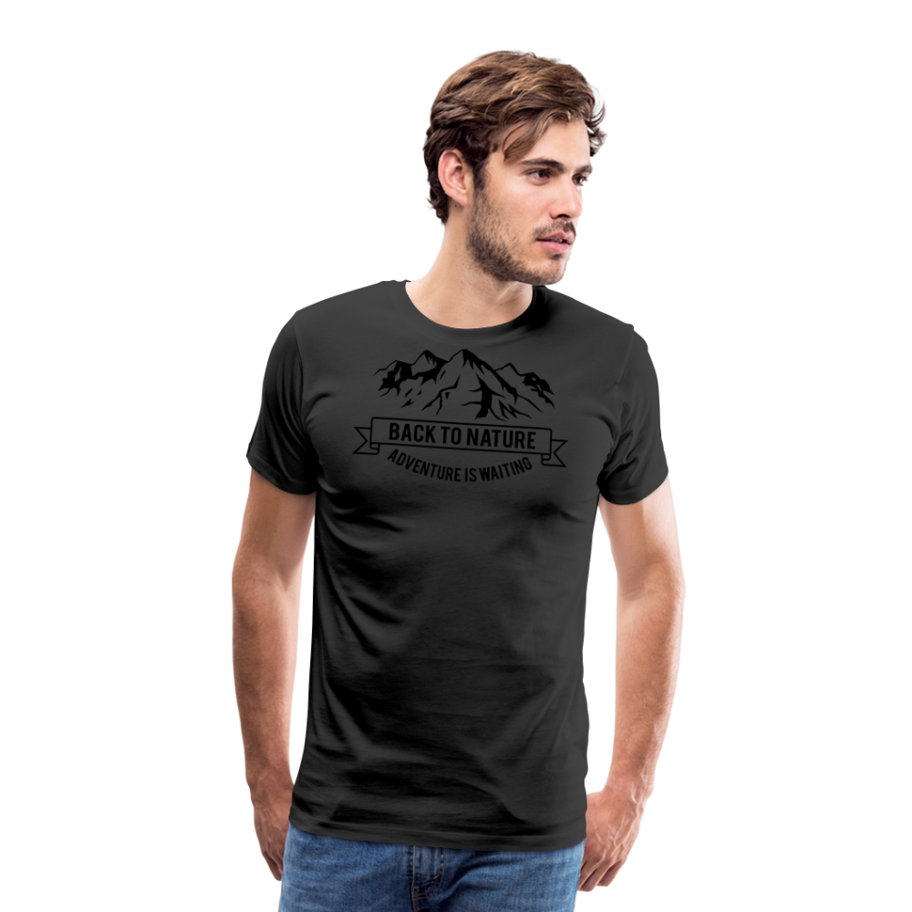 Jagdwelt T-Shirt (Premium) - Back to Nature - Schwarz