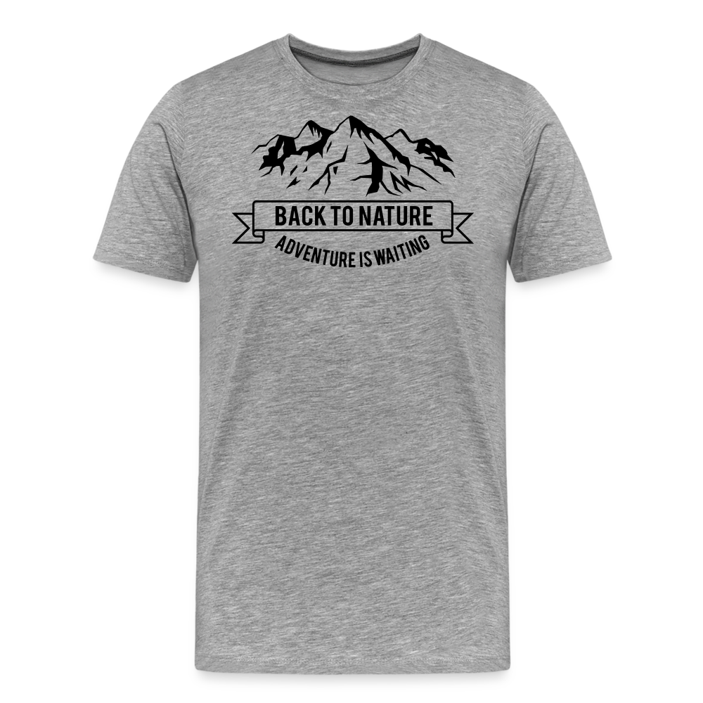Jagdwelt T-Shirt (Premium) - Back to Nature - Grau meliert