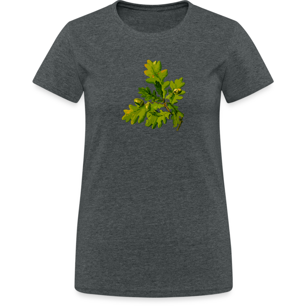 Jagdwelt T-Shirt für Sie (Gildan) - Eiche - Dunkelgrau meliert