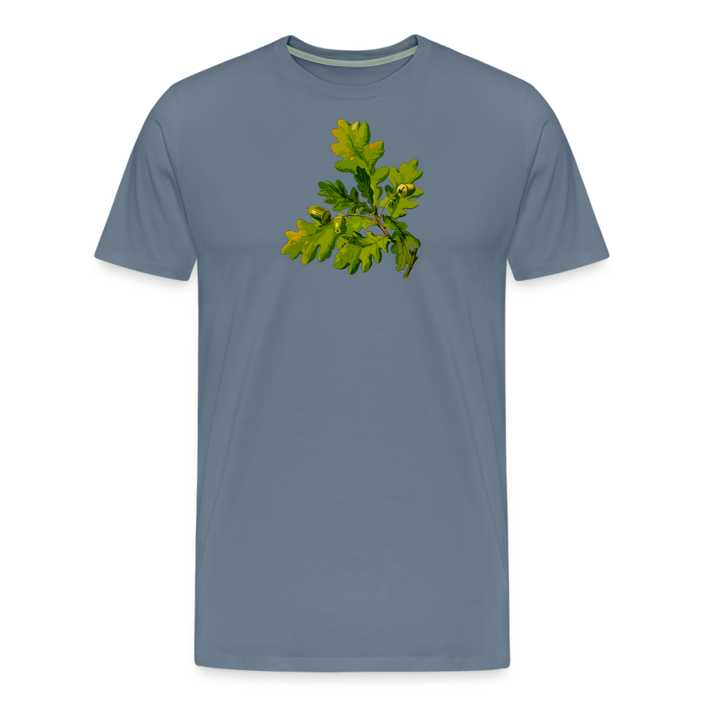 Jagdwelt T-Shirt (Premium) - Eiche - Blaugrau