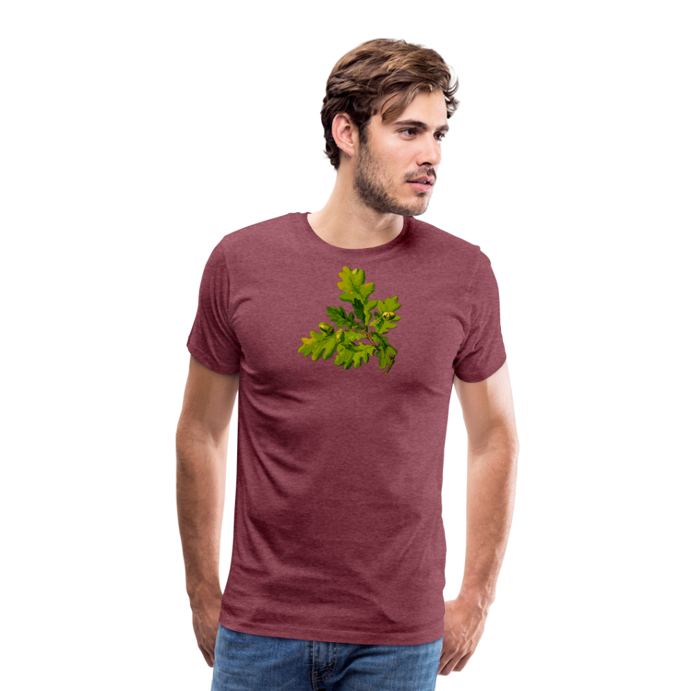 Jagdwelt T-Shirt (Premium) - Eiche - Bordeauxrot meliert