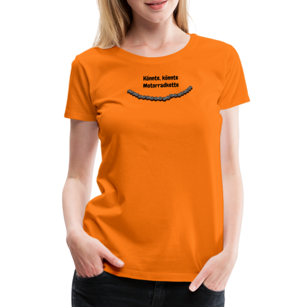 Casual T-Shirt für Sie (Premium) - Motorradkette - Orange