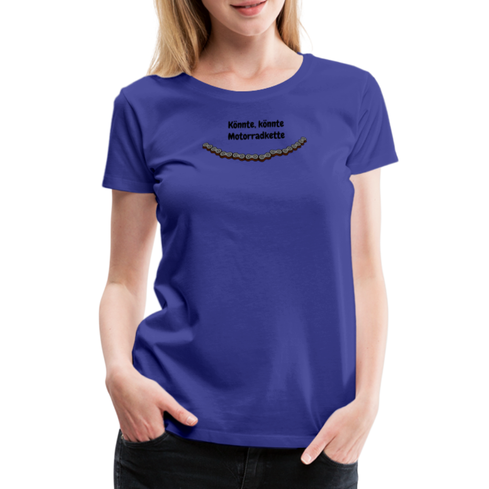 Casual T-Shirt für Sie (Premium) - Motorradkette - Königsblau