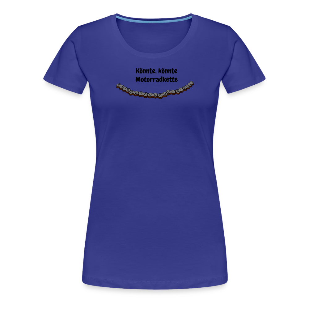 Casual T-Shirt für Sie (Premium) - Motorradkette - Königsblau