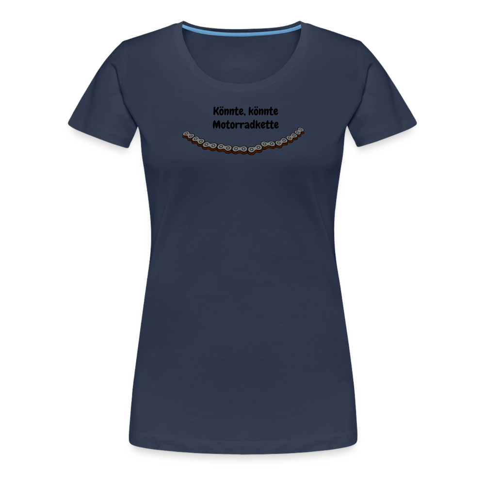 Casual T-Shirt für Sie (Premium) - Motorradkette - Navy