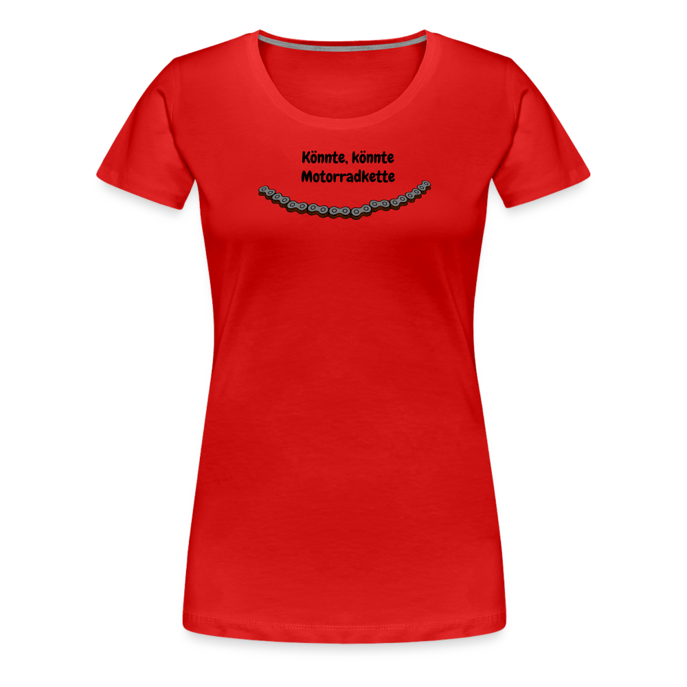 Casual T-Shirt für Sie (Premium) - Motorradkette - Rot