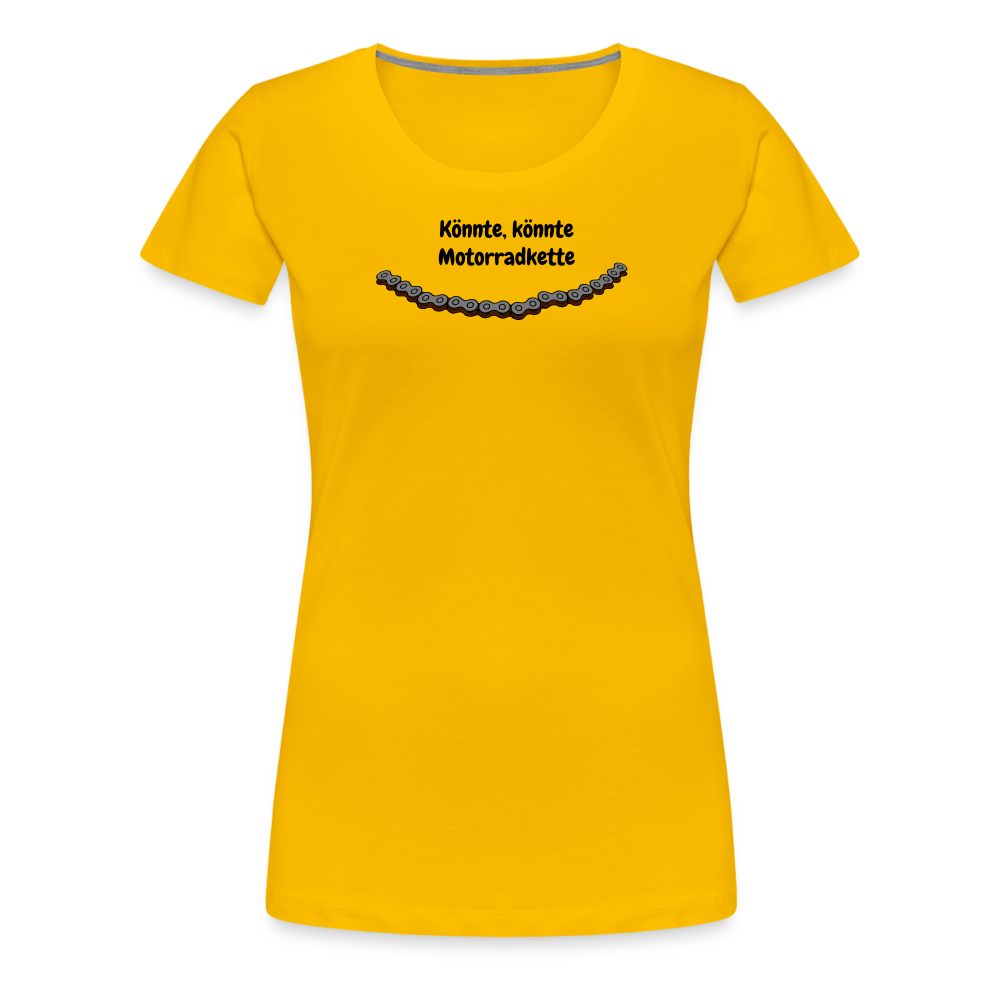 Casual T-Shirt für Sie (Premium) - Motorradkette - Sonnengelb