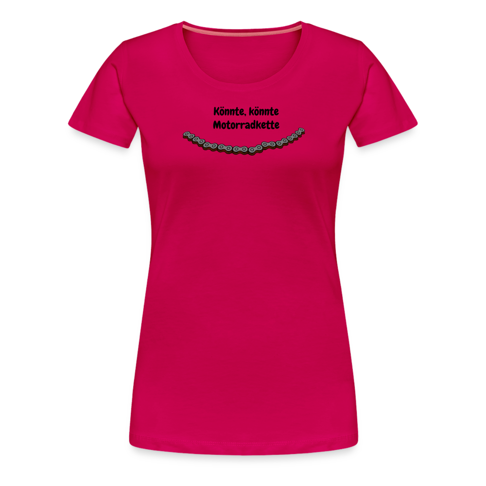 Casual T-Shirt für Sie (Premium) - Motorradkette - dunkles Pink