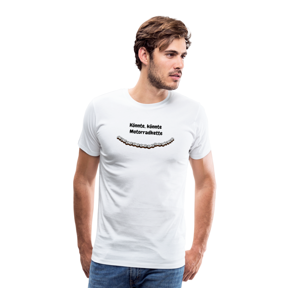 Casual T-Shirt (Premium) - Motorradkette - weiß