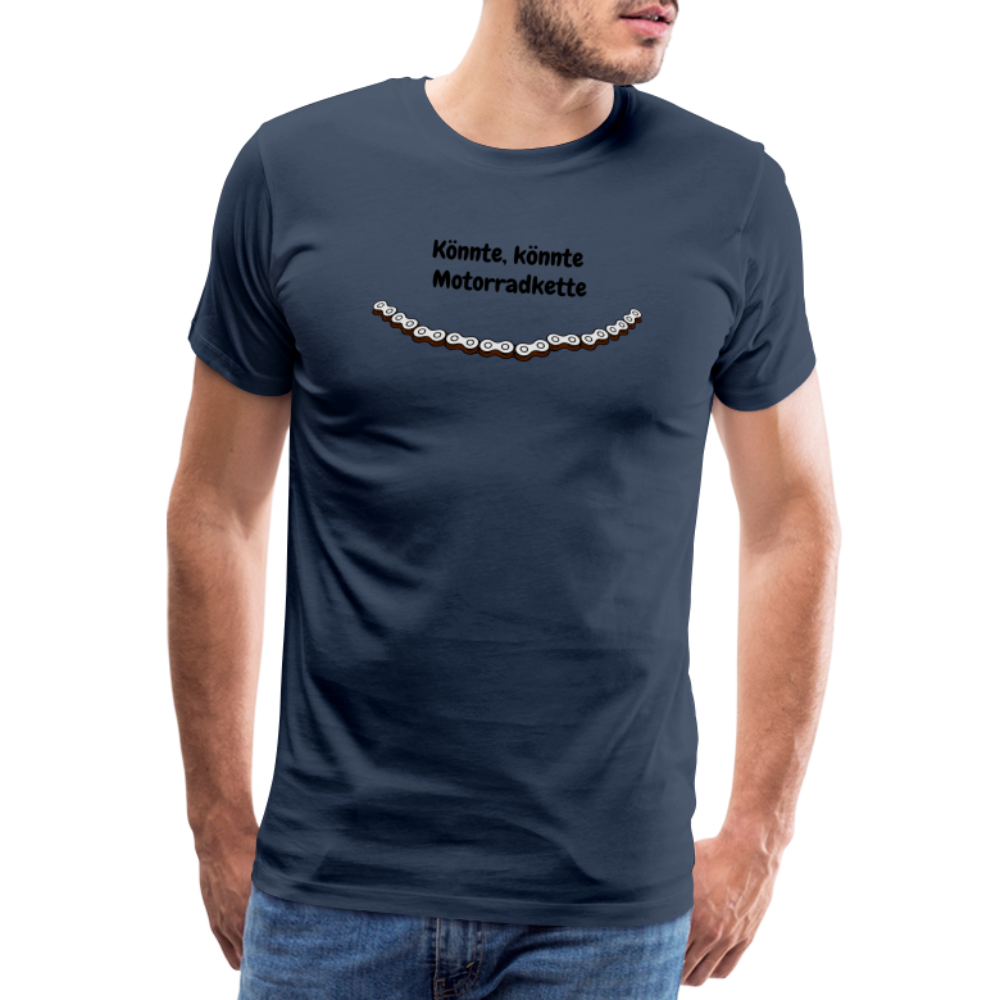 Casual T-Shirt (Premium) - Motorradkette - Navy