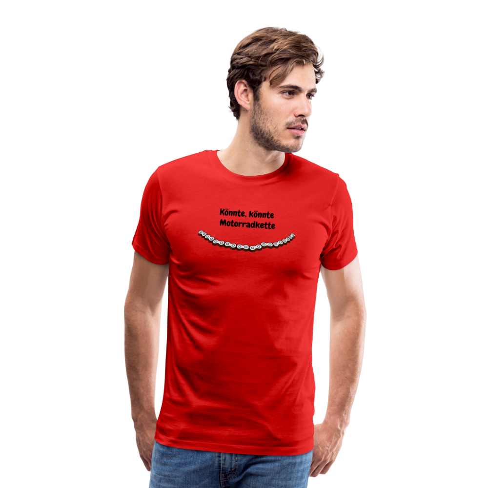 Casual T-Shirt (Premium) - Motorradkette - Rot
