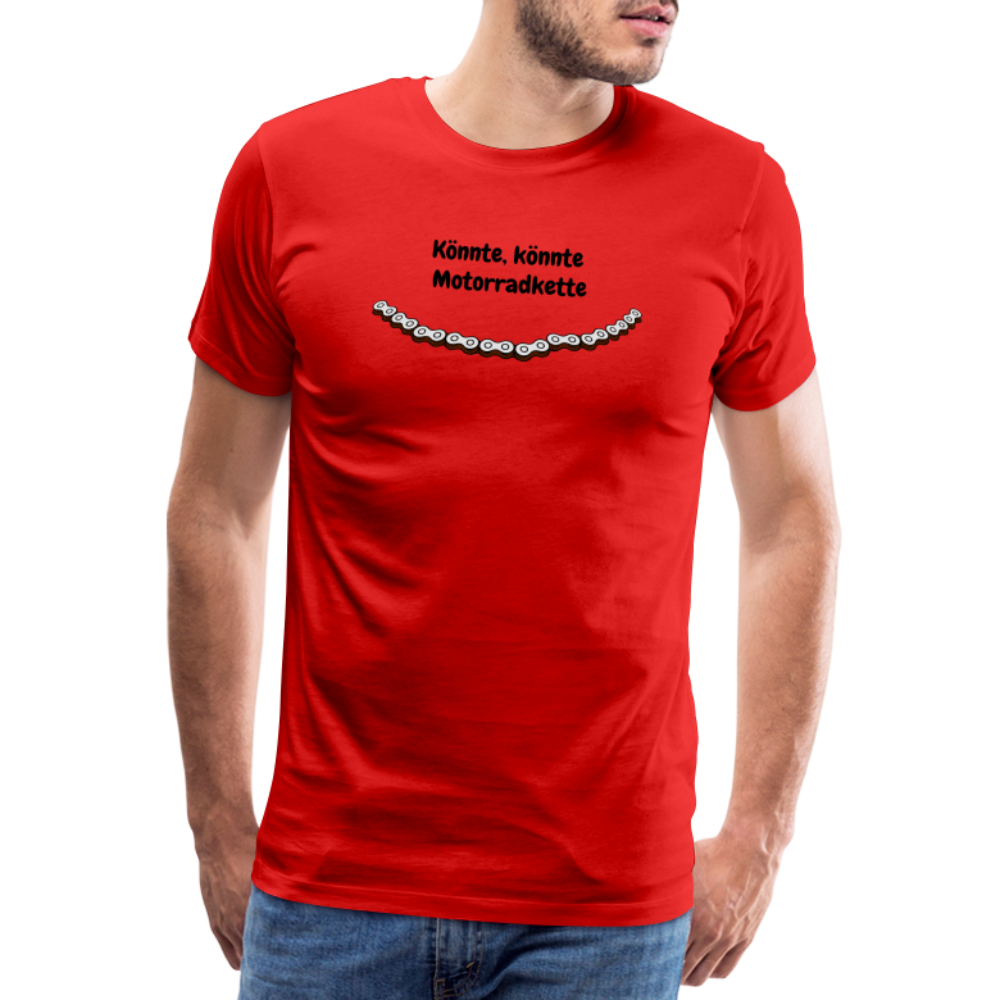 Casual T-Shirt (Premium) - Motorradkette - Rot
