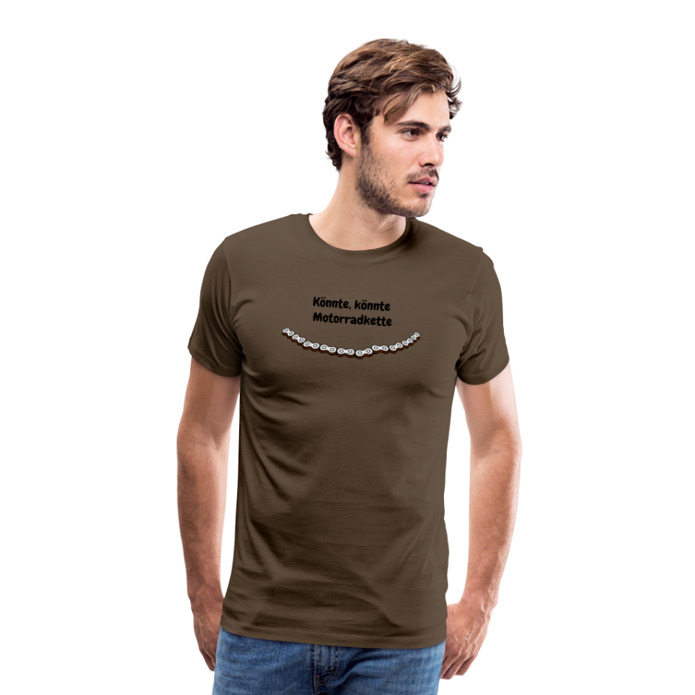 Casual T-Shirt (Premium) - Motorradkette - Edelbraun