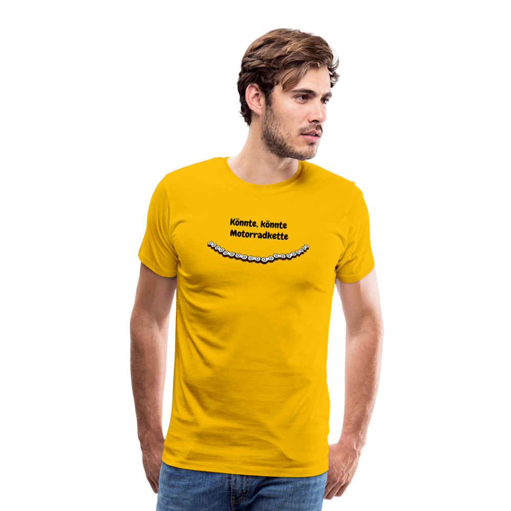 Casual T-Shirt (Premium) - Motorradkette - Sonnengelb