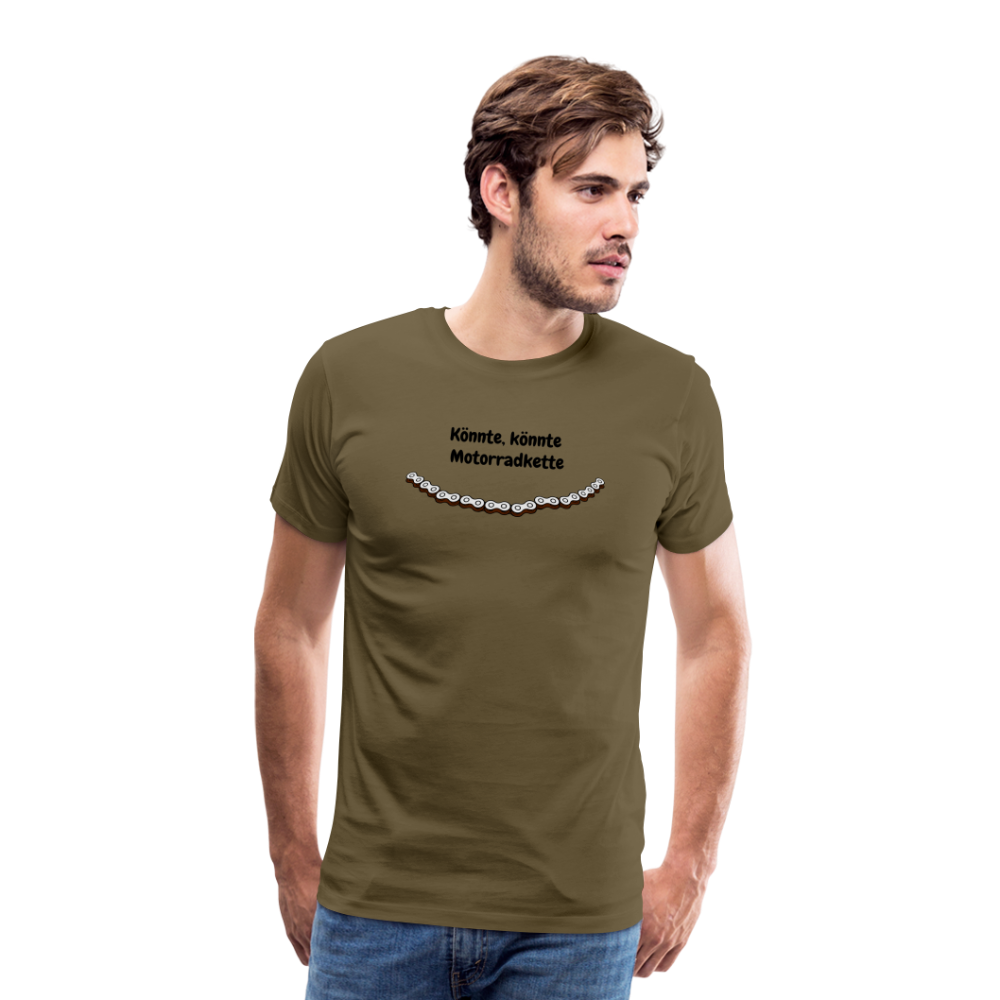 Casual T-Shirt (Premium) - Motorradkette - Khaki