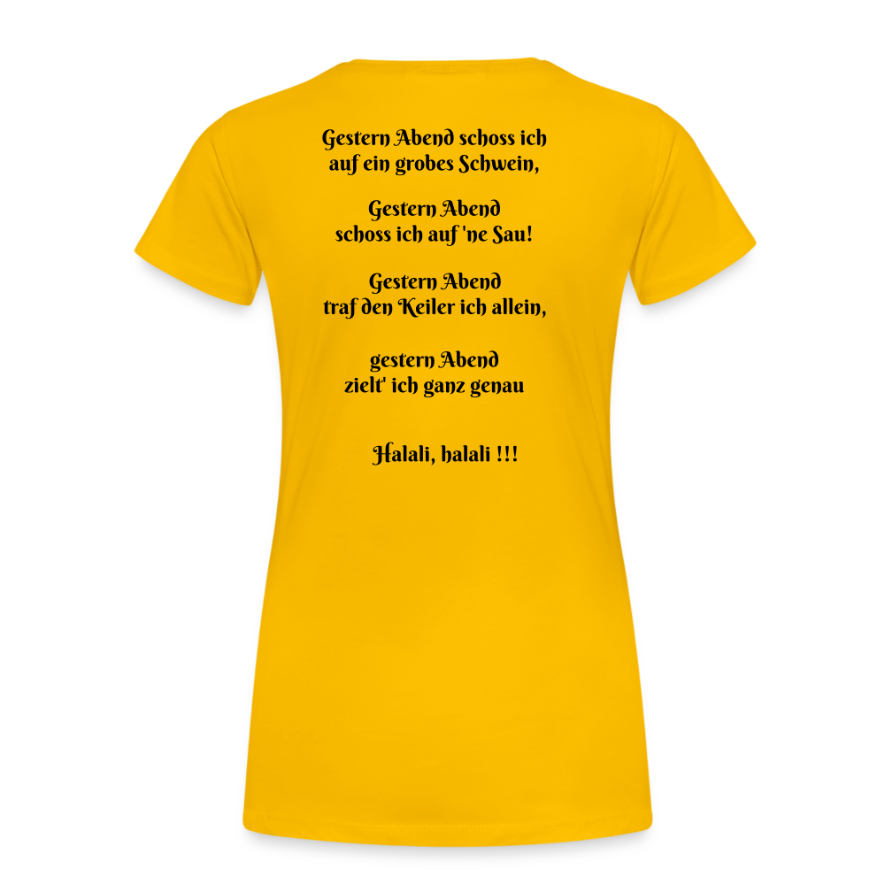 SauHunt T-Shirt für Sie (Premium) - Sau tot - sun yellow