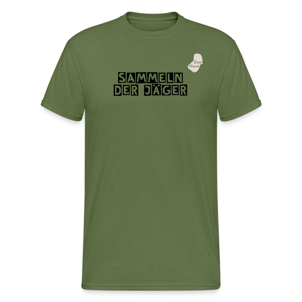 SauHunt T-Shirt (Gildan) - Sammeln - Militärgrün