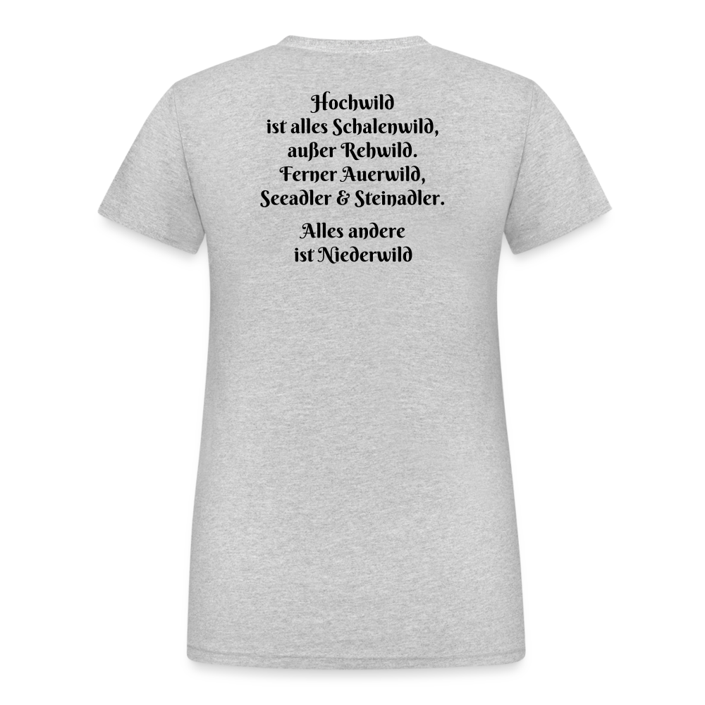 Jagd T-Shirt für Sie (Gildan) - Hochwild - Grau meliert