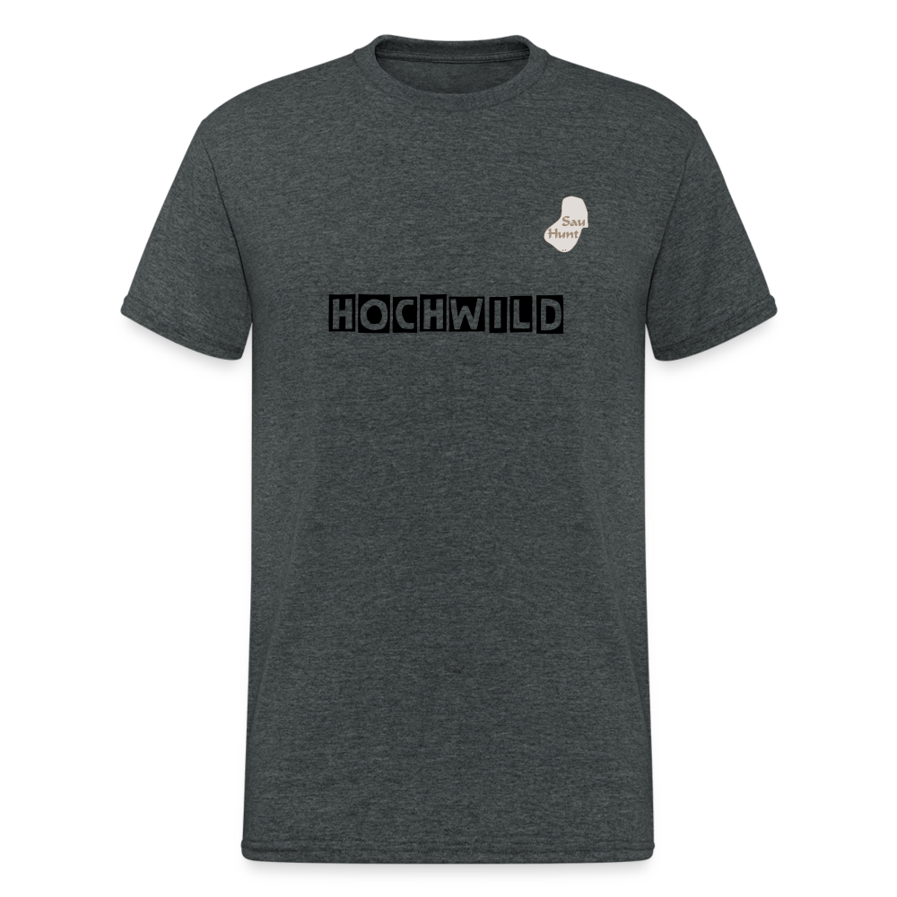Jagd T-Shirt (Gildan) - Hochwild - Dunkelgrau meliert