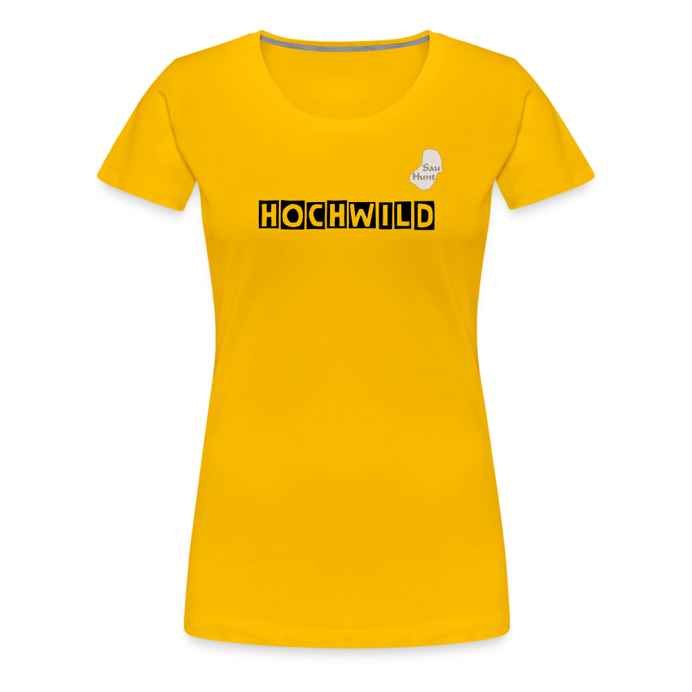 Jagd T-Shirt für Sie (Premium) - Hochwild - Sonnengelb