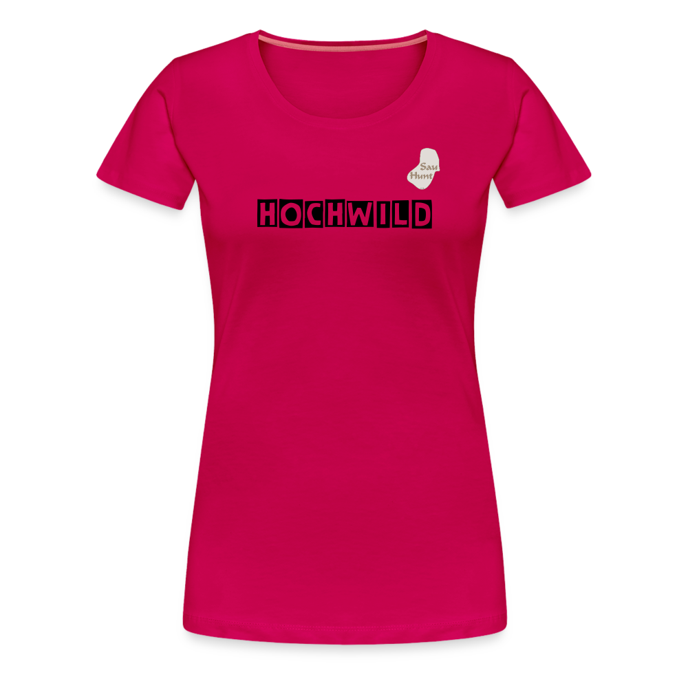 Jagd T-Shirt für Sie (Premium) - Hochwild - dunkles Pink