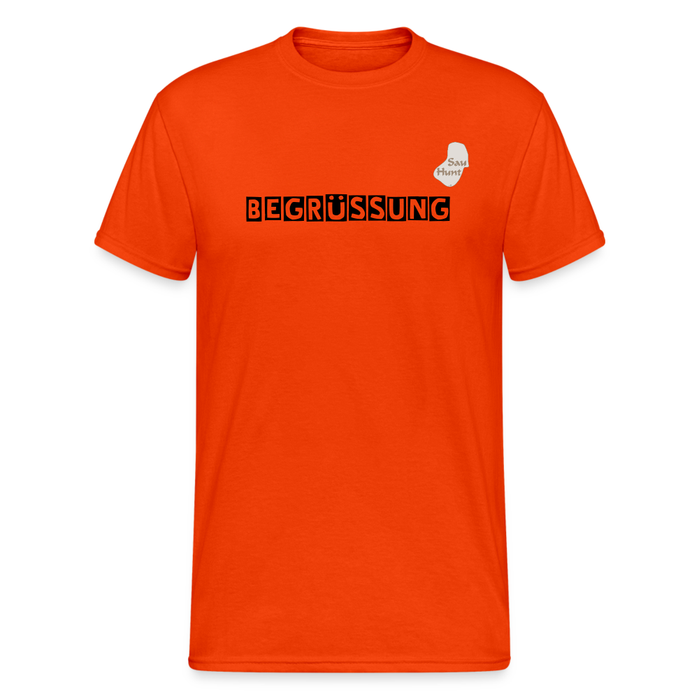 SauHunt T-Shirt (Gildan) - Begrüßung - kräftig Orange