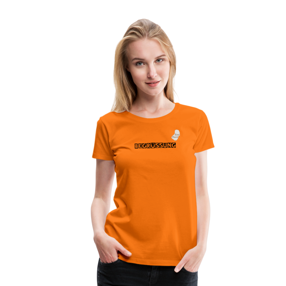 SauHunt T-Shirt für Sie (Premium) - Begrüßung - Orange