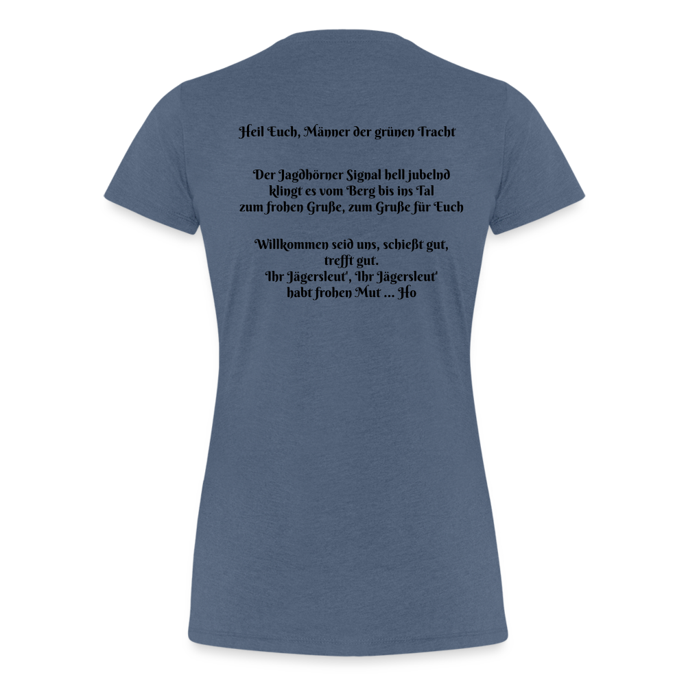 SauHunt T-Shirt für Sie (Premium) - Begrüßung - Blau meliert
