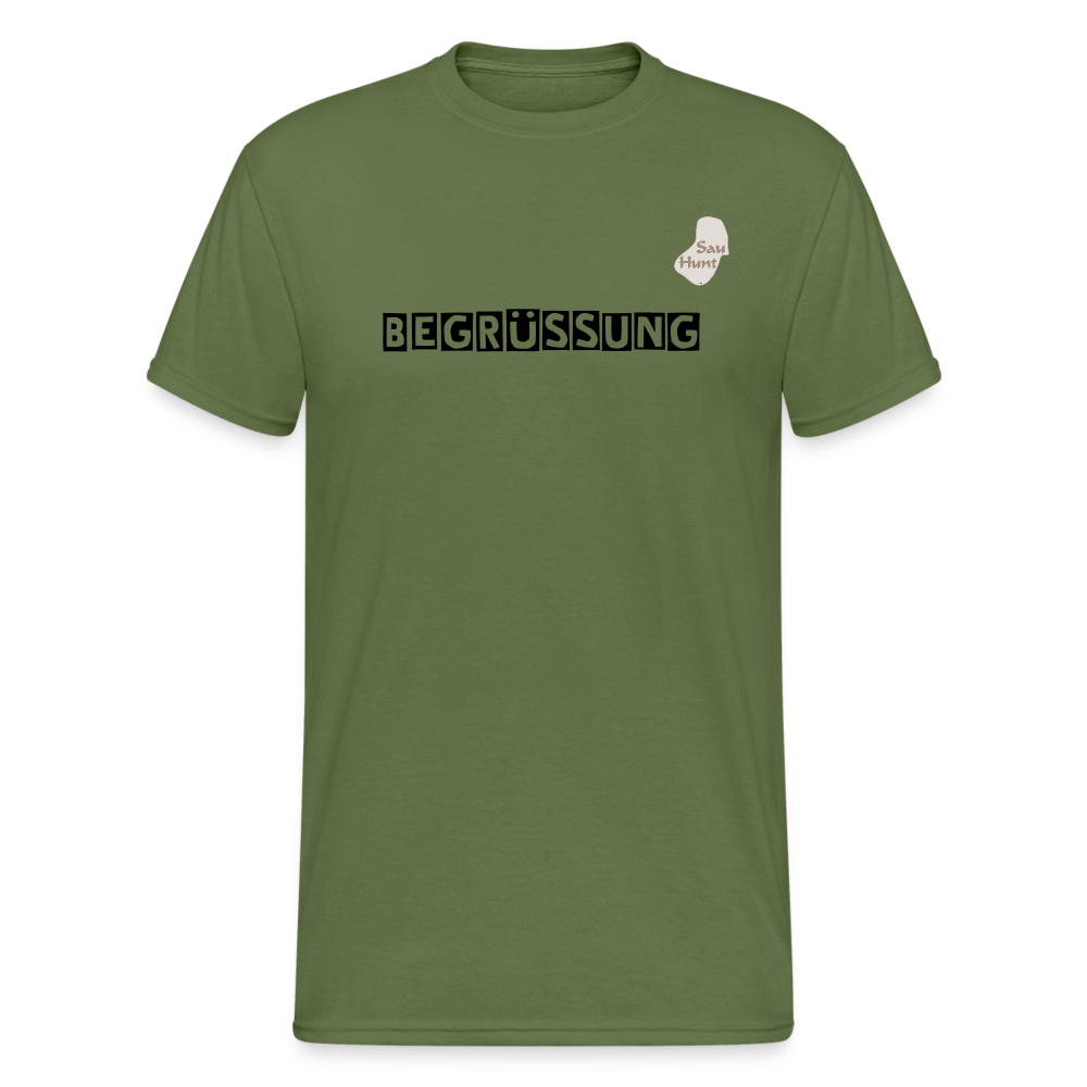SauHunt T-Shirt (Premium) - Begrüßung - Militärgrün