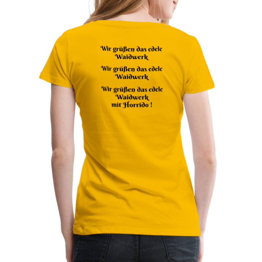 SauHunt T-Shirt für Sie (Premium) - Halali - Sonnengelb