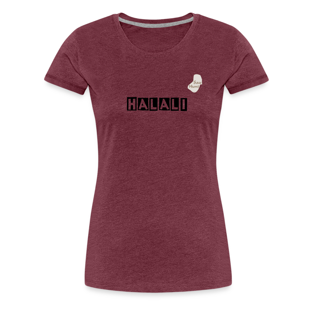SauHunt T-Shirt für Sie (Premium) - Halali - Bordeauxrot meliert